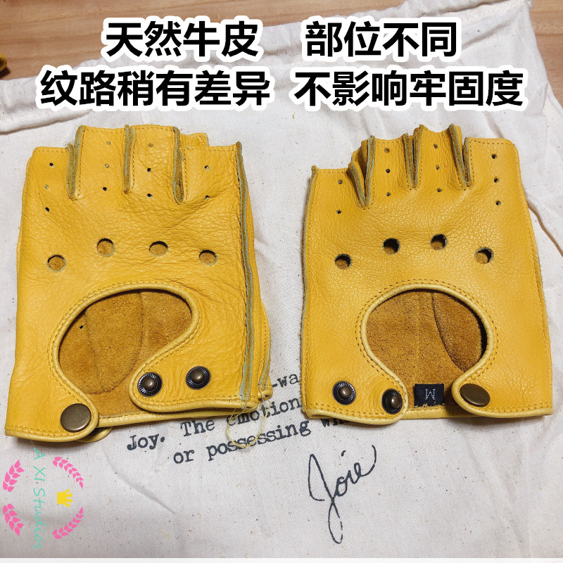 Motorcycle Retro Locomotive Ri - Leather Driving Glove 评论和价格