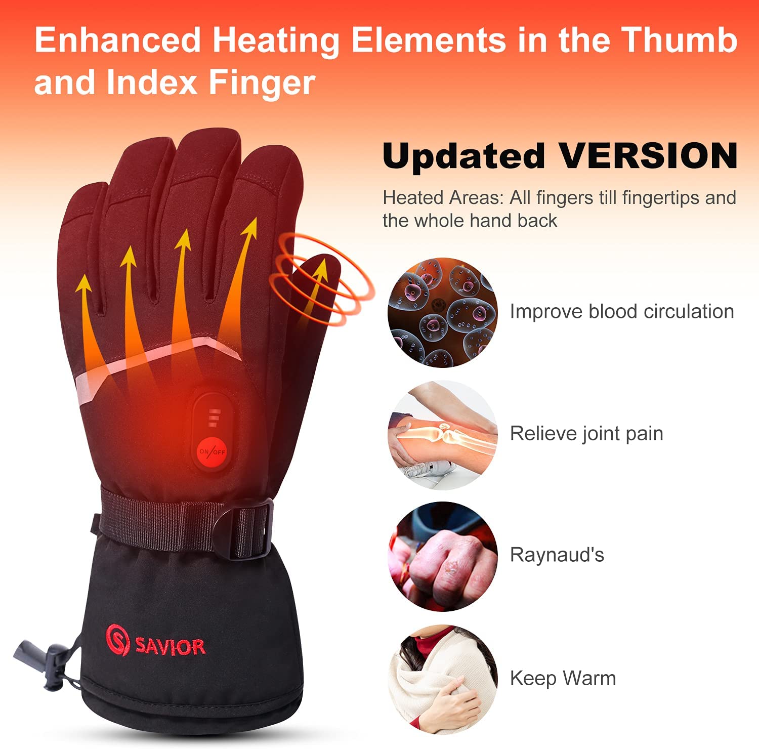 SNOW DEER Winter Heated Gloves - Ski Glove Waterproof 评论和价格